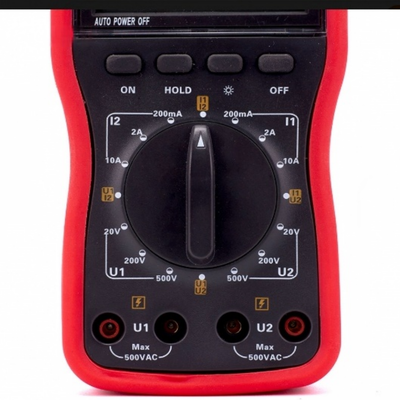 Handheld Dual Clamp Digital Phase Voltammeter, 500V 10A Power Parameter Tester