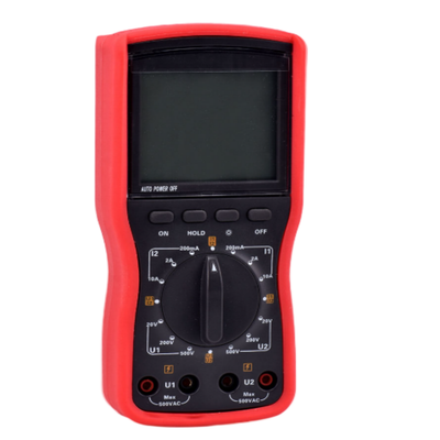 Handheld Dual Clamp Digital Phase Voltammeter, 500V 10A Power Parameter Tester